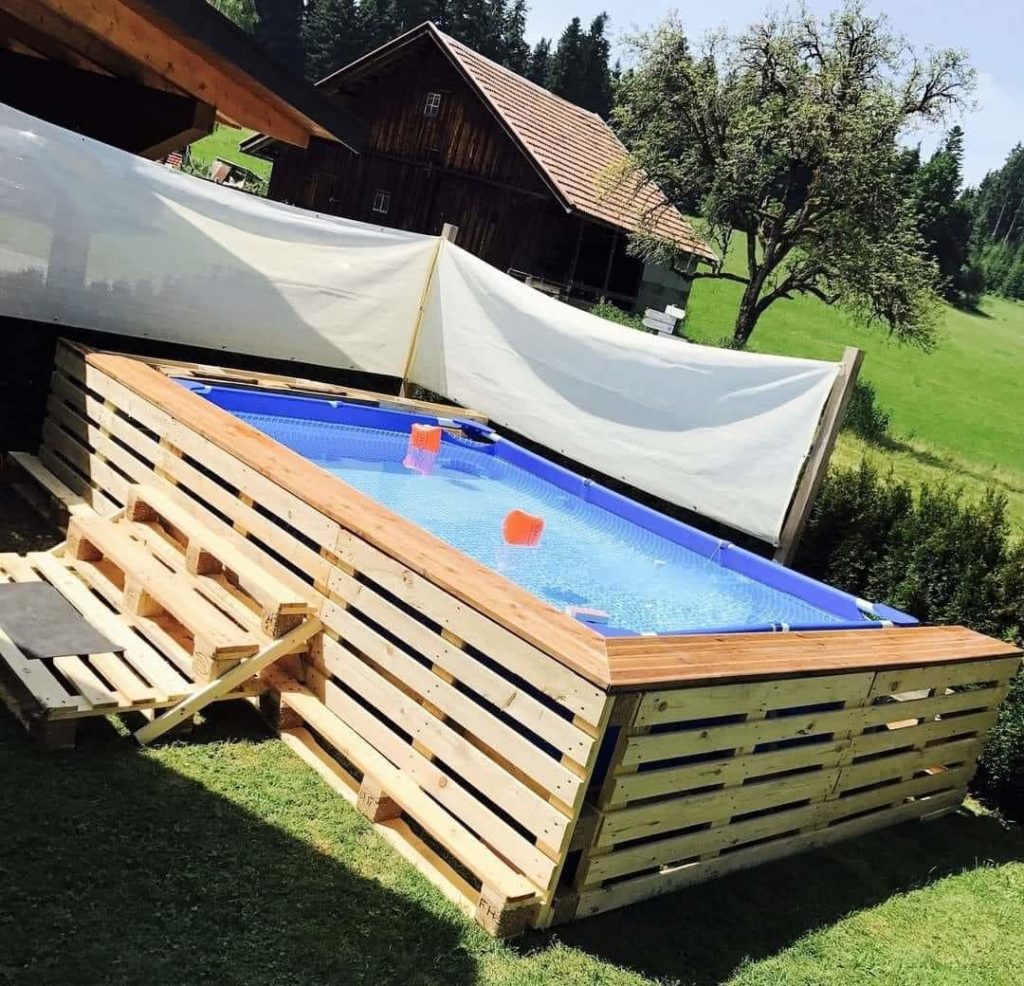 +20 Ideas geniales para hacer piscinas usando pallets - Pallets Decor